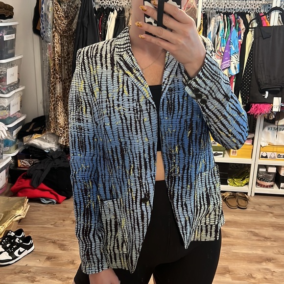 Reiss Silk Printed Blazer Jacket - Picture 8 of 13